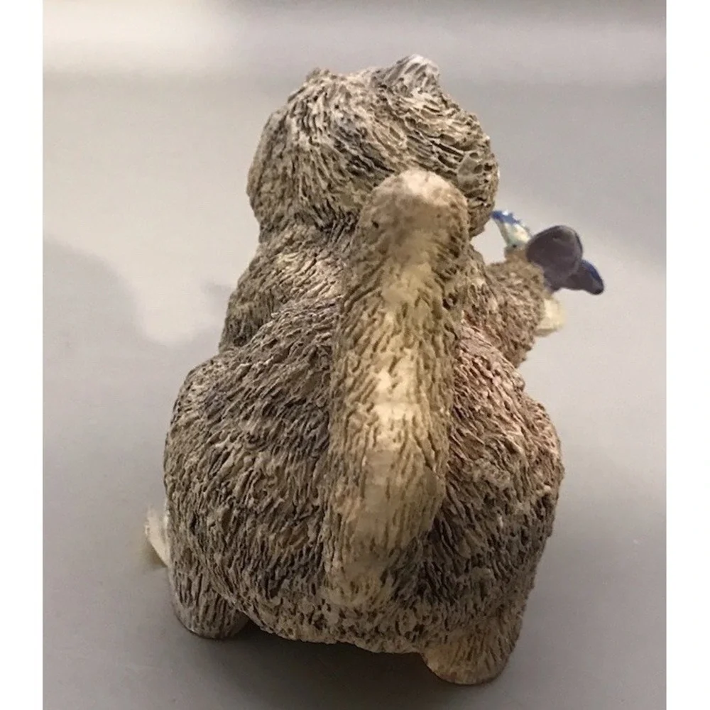 Russ Berrie Resin Tabby Cat With‎ Butterfly